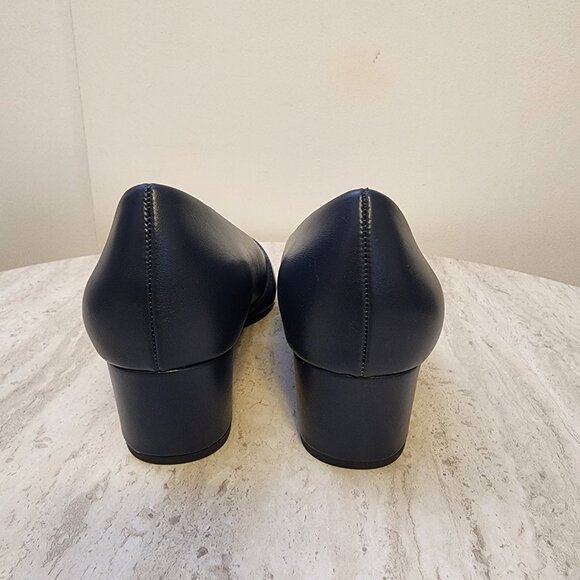 Easy Street Easy Street Womens Lotus Bloc Navy 7M - B023 - Picture 2 of 11